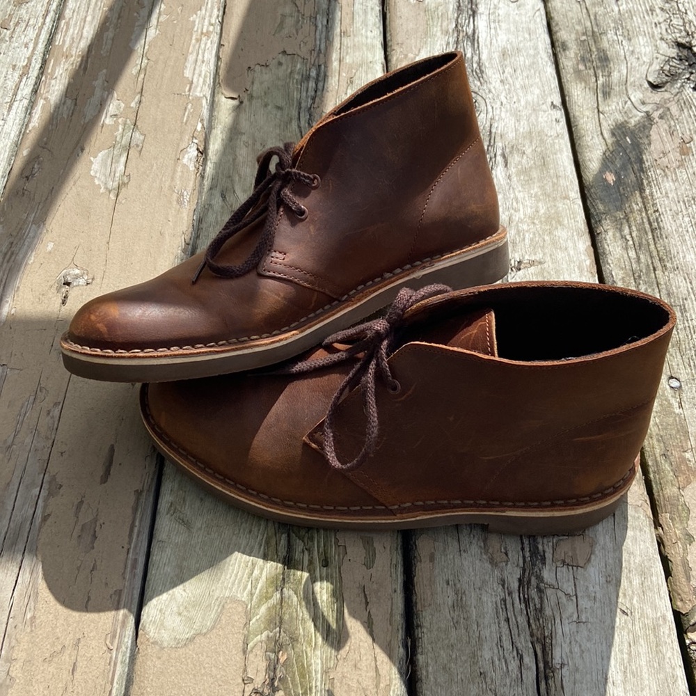 Clark’s Men’s Desert Brown Leather Chukka Shoe/Boot Size 8 Stylish, Gently Worn - Picture 4 of 17